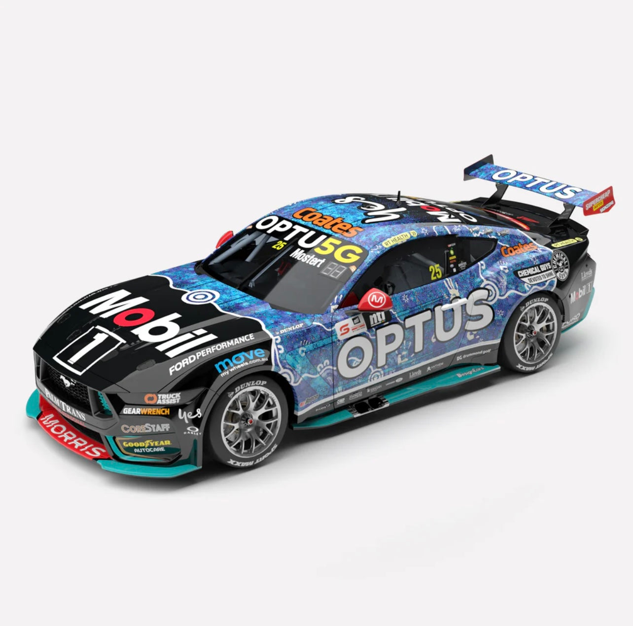 1:43 Chaz Mostert #25 Mobil 1 Optus Racing 2024 NTI Townsville 500 Mustang GT Authentic Collectables Pre-Order
