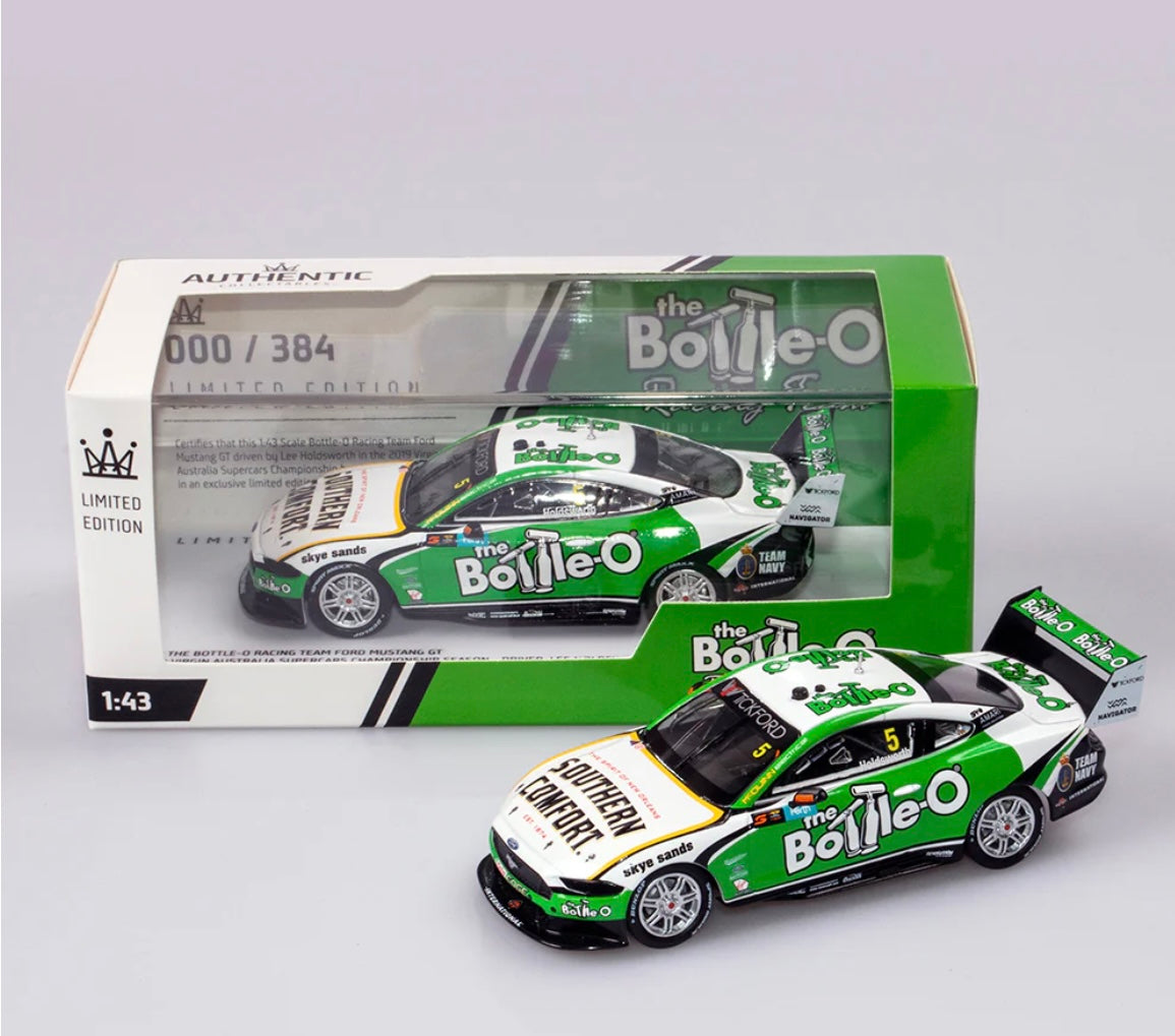 1:43 Lee Holdsworth #5 The Bottle-O Racing Team 2019 Championship Season Ford Mustang GT Authentic Collectables