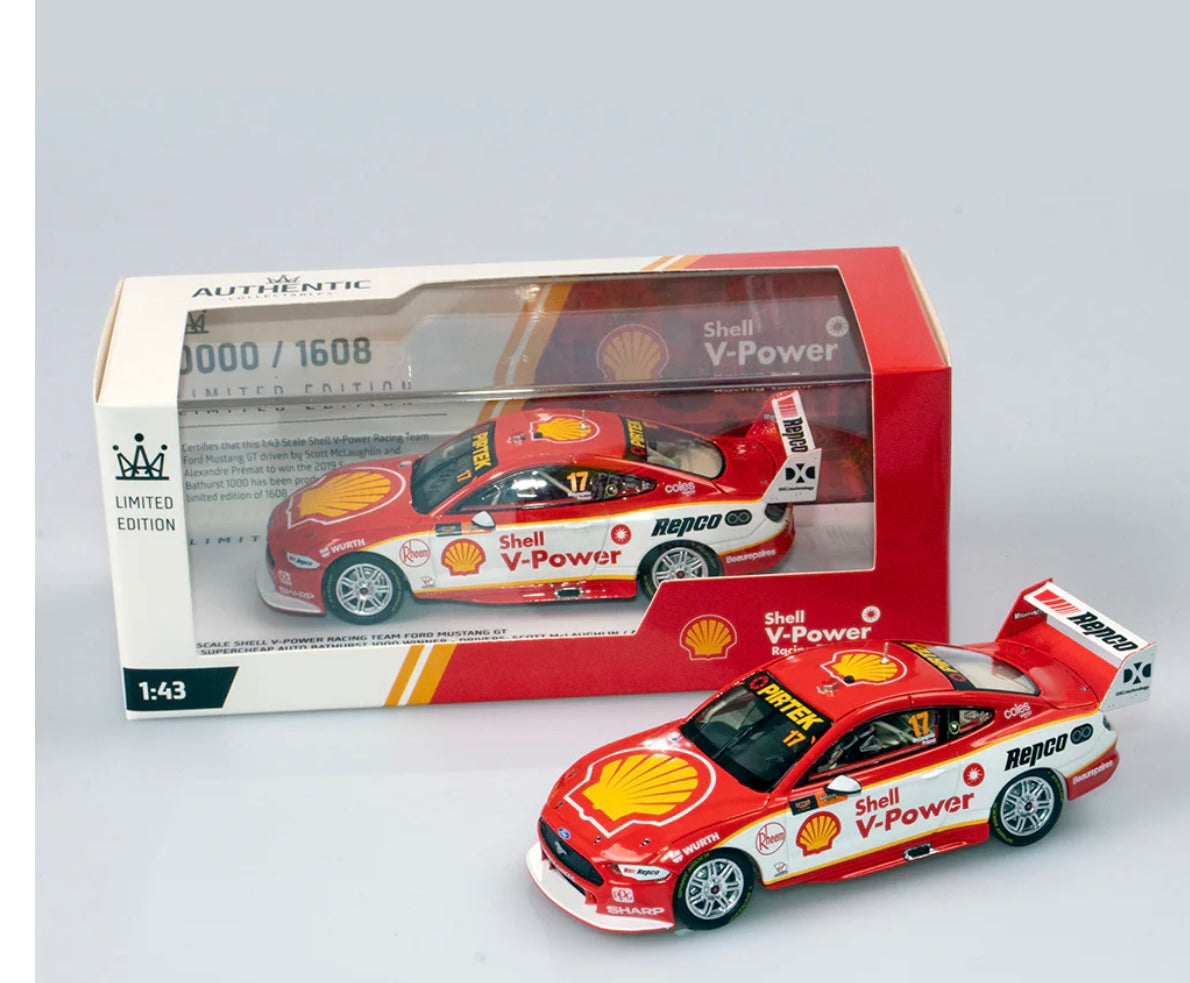 1:43 2019 Bathurst Winner Scott McLaughlin/ Alex Premat #17 Ford Mustang GT Shell V-Power Racing Team Authentic Collectables