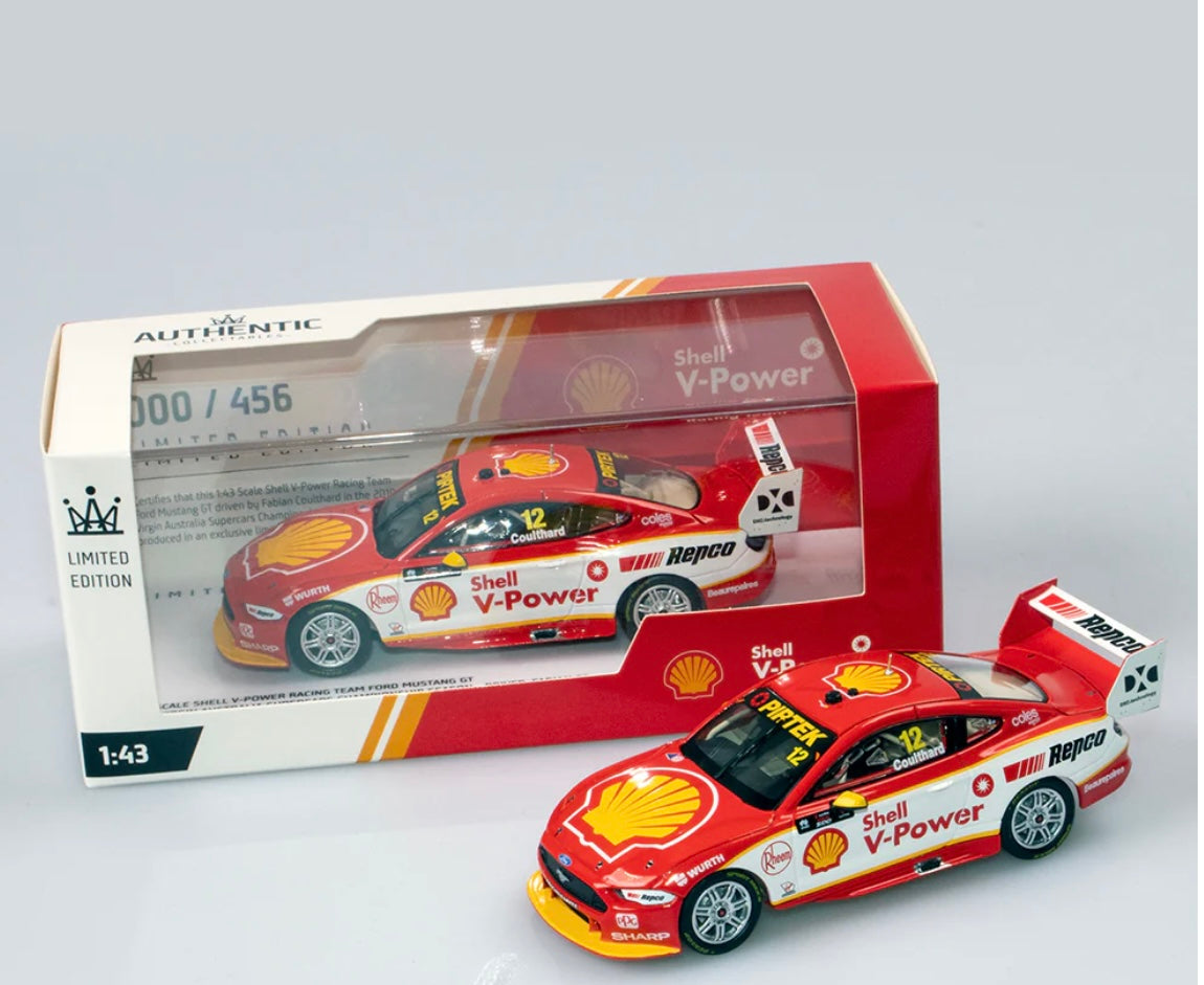 1:43 Fabian Coulthard #12 2019 Virgin Australia Supercars Championship Season Ford Mustang GT Shell V-Power Racing Team Authentic Collectables