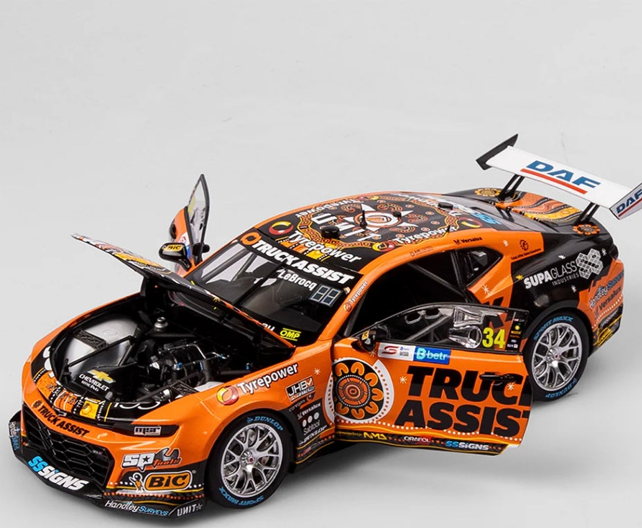 1:18 Jack Le Brocq #34 Truck Assist 2023 Darwin Indigenous Livery Matt Stone Racing Chevrolet Camaro Authentic Collectables