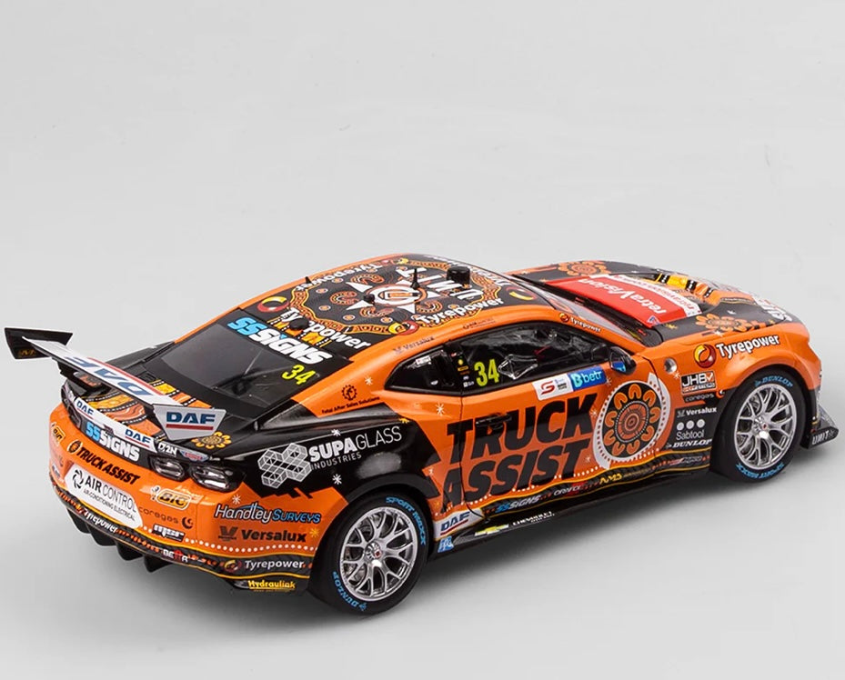 1:18 Jack Le Brocq #34 Truck Assist 2023 Darwin Indigenous Livery Matt Stone Racing Chevrolet Camaro Authentic Collectables