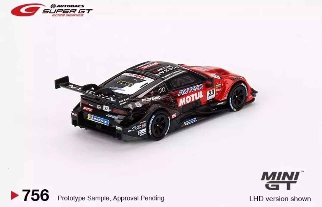 1:64 Nissan Z GT500 #23 Motul Autech Z Nismo 2023 Super GT Series Mini GT 756