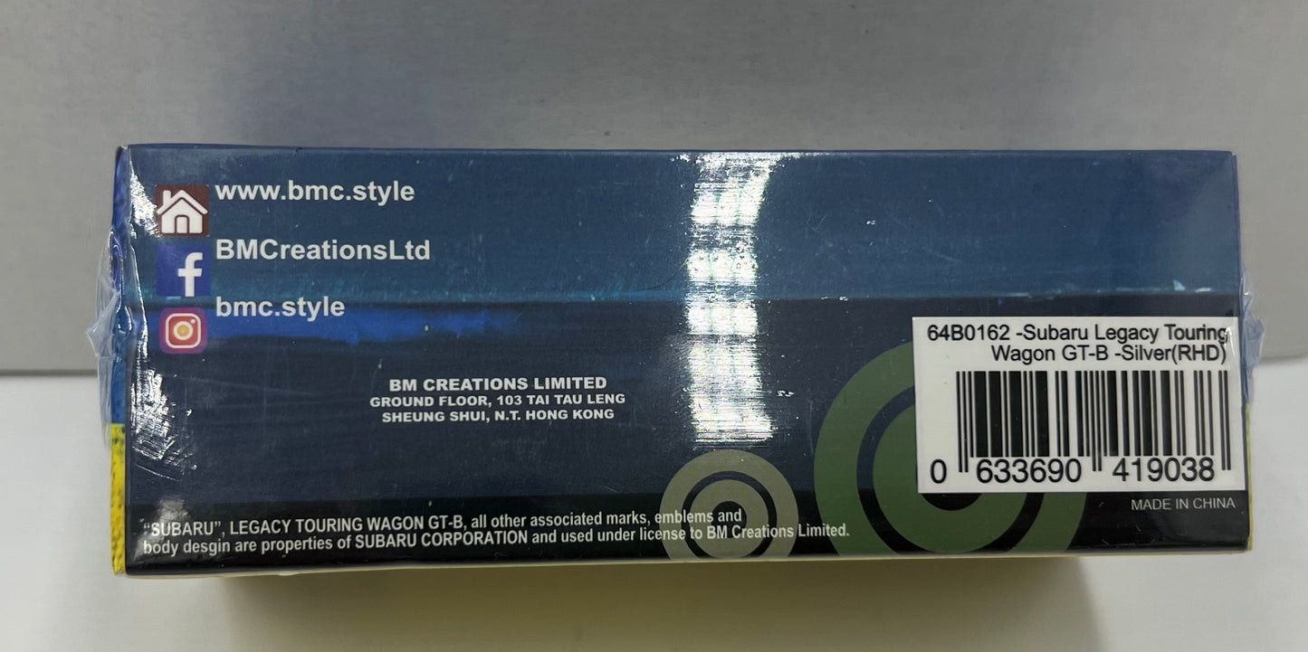 1:64 Subaru Legacy Touring Wagon GT-B Silver RHD BM Creations Junior