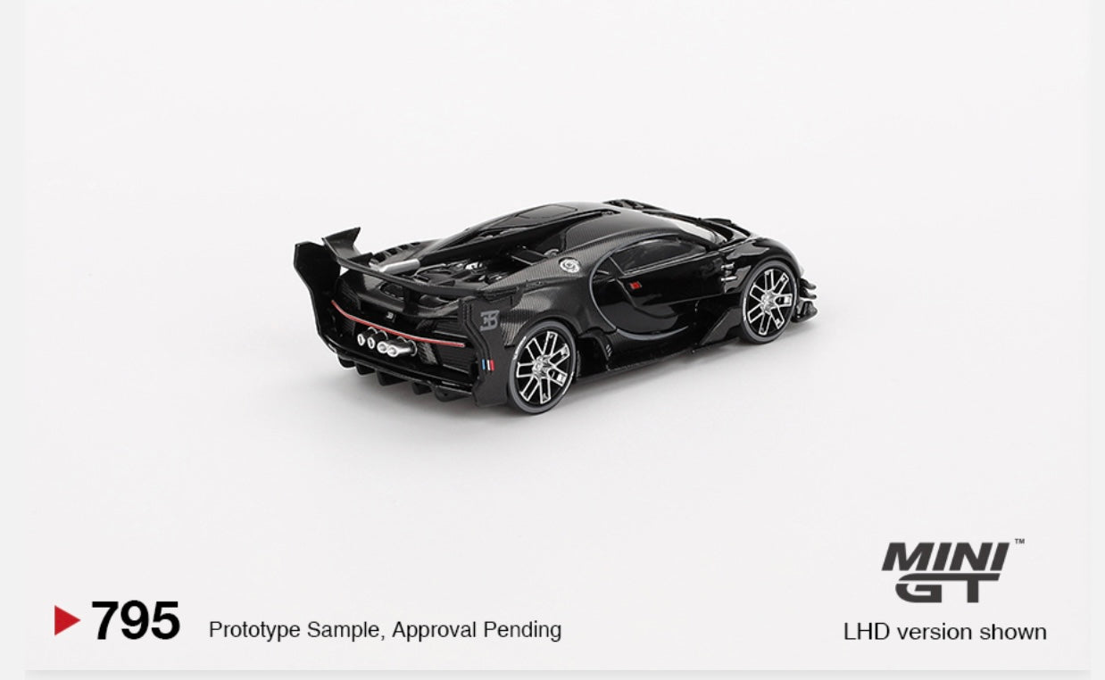 1:64 Bugatti Vision Gran Turismo Black Mini GT 795