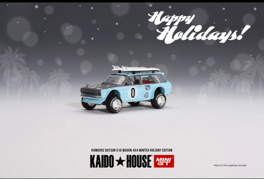 1:64 Datsun 510 Surf Safari RS Winter Spec Kaido House Mini GT#092