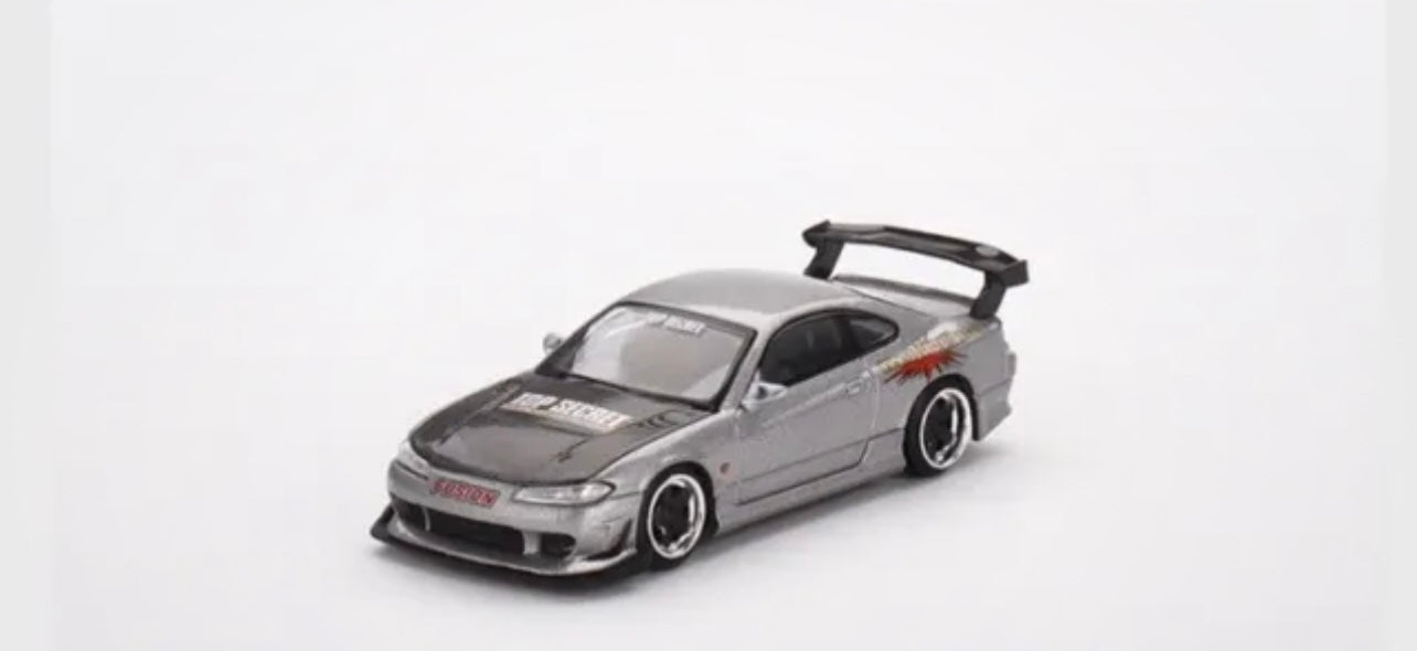 1:64 Nissan Silvia Top Secret Silver Mini GT 545