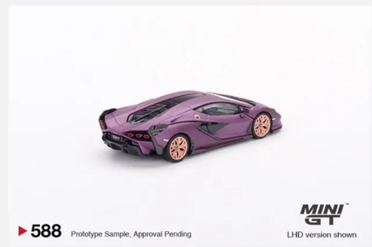 1:64 Lamborghini Sian FKP 37 Matte Viola SE30 Mini GT 588