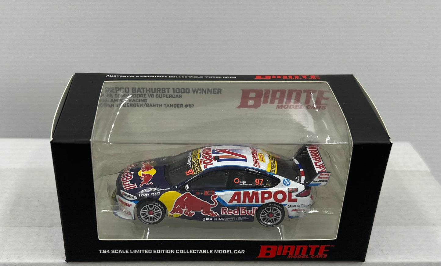 1:64 2022 Bathurst Winner Shane Van Gisbergen Garth Tander #97 Red Bull Ampol Racing Holden ZB Biante
