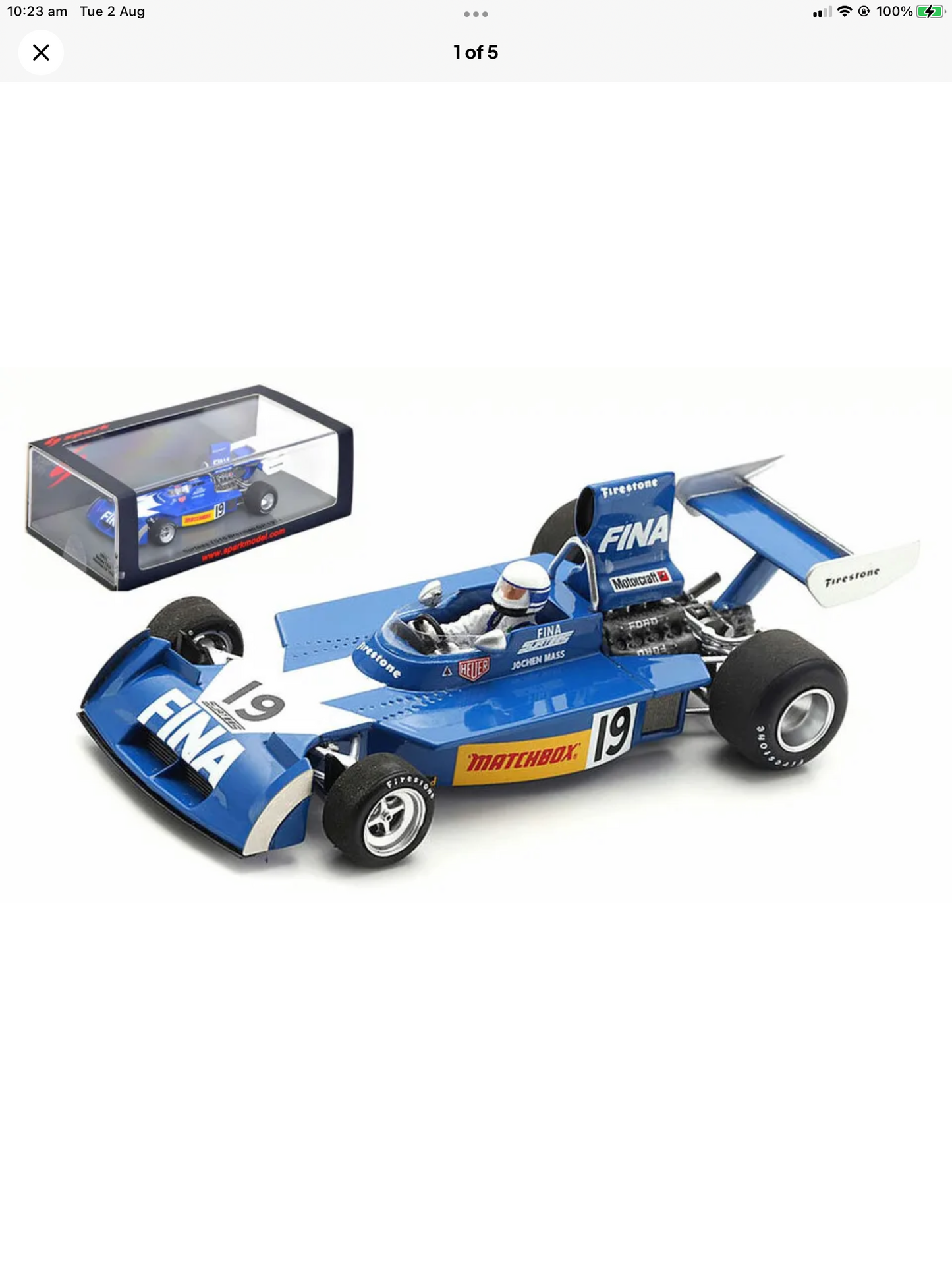 1:43 Jochen Mass #19 1974 Brazilian GP Surtess TS 16 Spark
