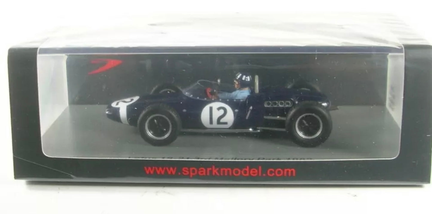 1:43 Graham Hill #12 3rd Mallory Park 1962 Lotus 18-21 Spark