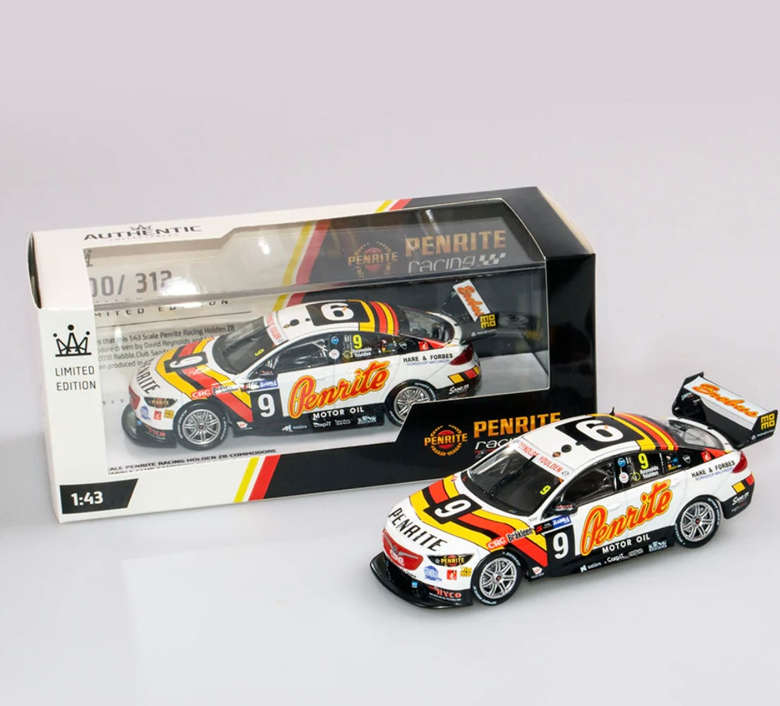 1:43 Reynolds/ Youlden #9 2018 Sandown 500 Retro Round Holden ZB Commodore Erebus Penrite Racing Authentic Collectables