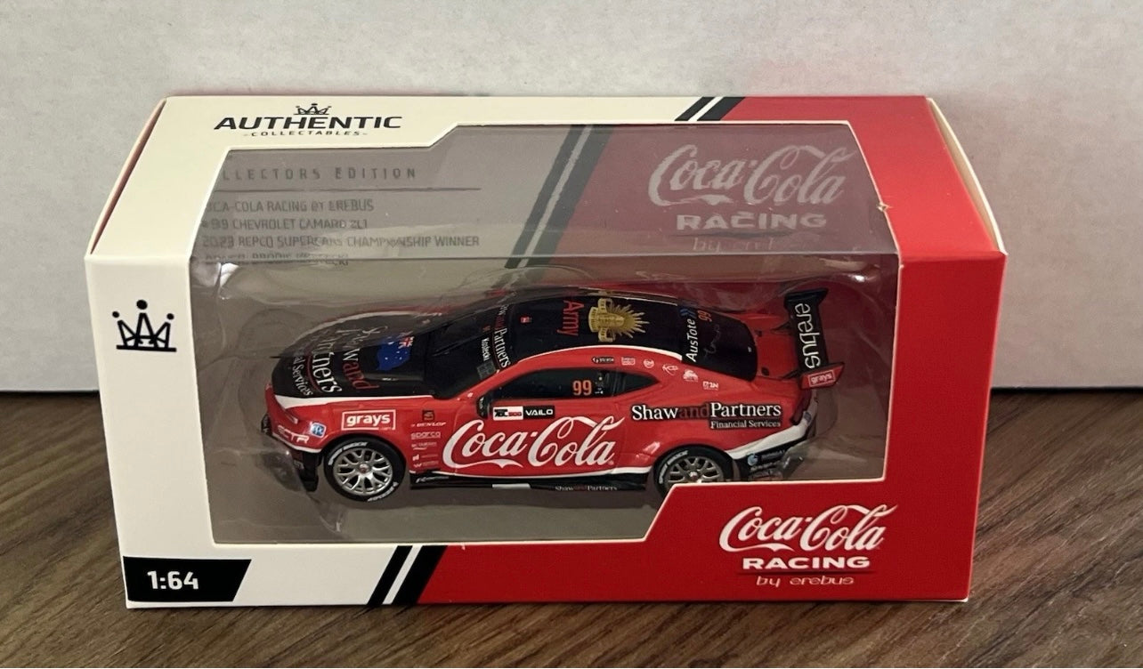 1:64 Brodie Kostecki #99 2023 Supercars Championship Winner Coca-Cola Racing Chevrolet Camaro Authentic Collectables