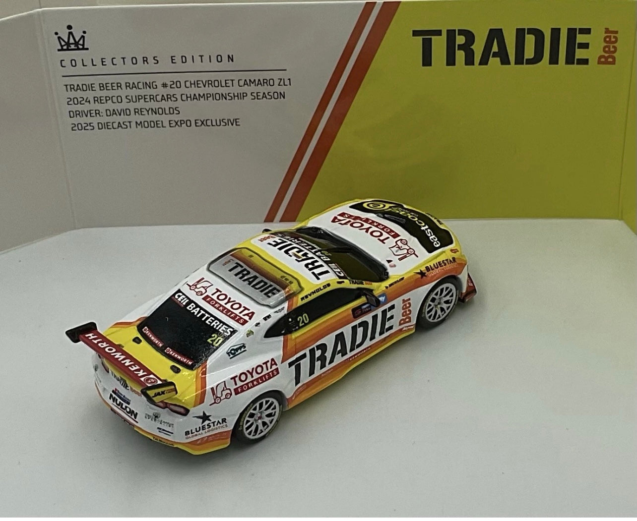 1:64 Chev Camaro ZL1 #20 Reynolds 2024 Tradie Beer Racing Diecast Model Expo Authentic Collectables