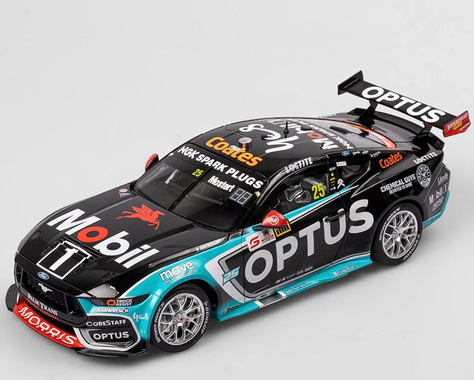1:18 Chaz Mostert #25 2025 ITM Taupo Super 440 Race 9 Winner Mobil 1 Optus Racing Ford Mustang GT Authentic Collectables