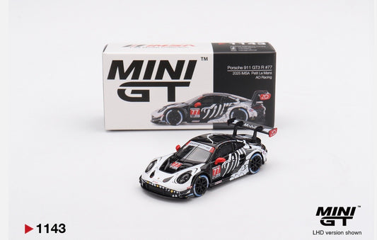 1:64 Porsche 911 GT3 R #77 2025 IMSA Petit Le Mans AO Racing Mini GT 1143