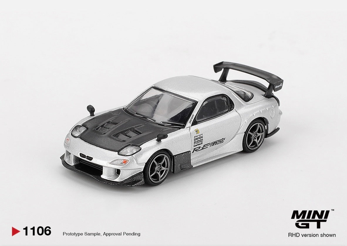 1:64 Mazda RX-7 RE Amemiya Silver Metallic Mini GT 1106