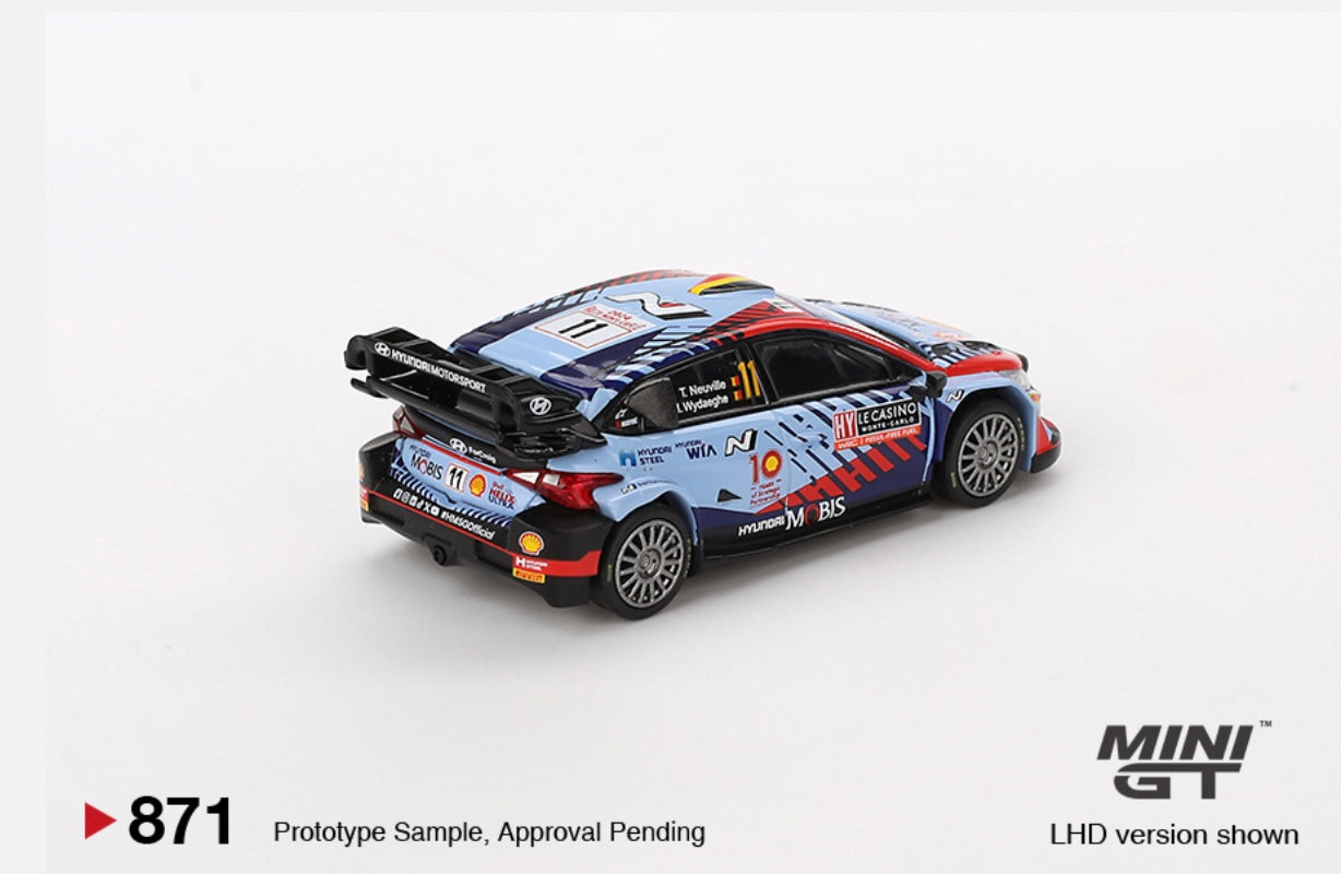 1:64 Hyundai i20 N Rally1 Hybrid #11 2024 Rallye Monte-Carlo Winner Mini GT 871