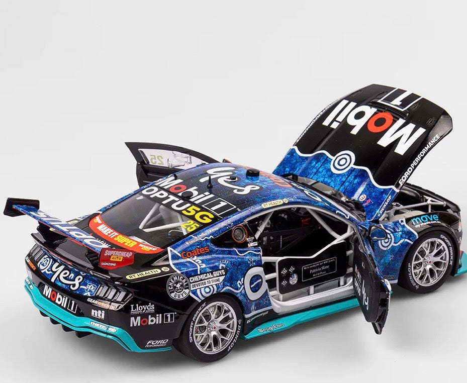 1:18 Chaz Mostert #25 2024 NTI Townsville 500 Indigenous Livery Mobil 1 Optus Racing Ford Mustang GT Authentic Collectables