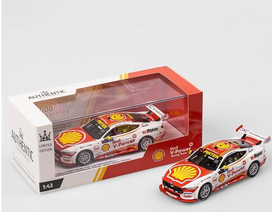 1:43 Shell V-Power Racing Team #38 Brodie Kostecki 2025 Supercars Championship Season Ford Mustang GT Authentic Collectables
