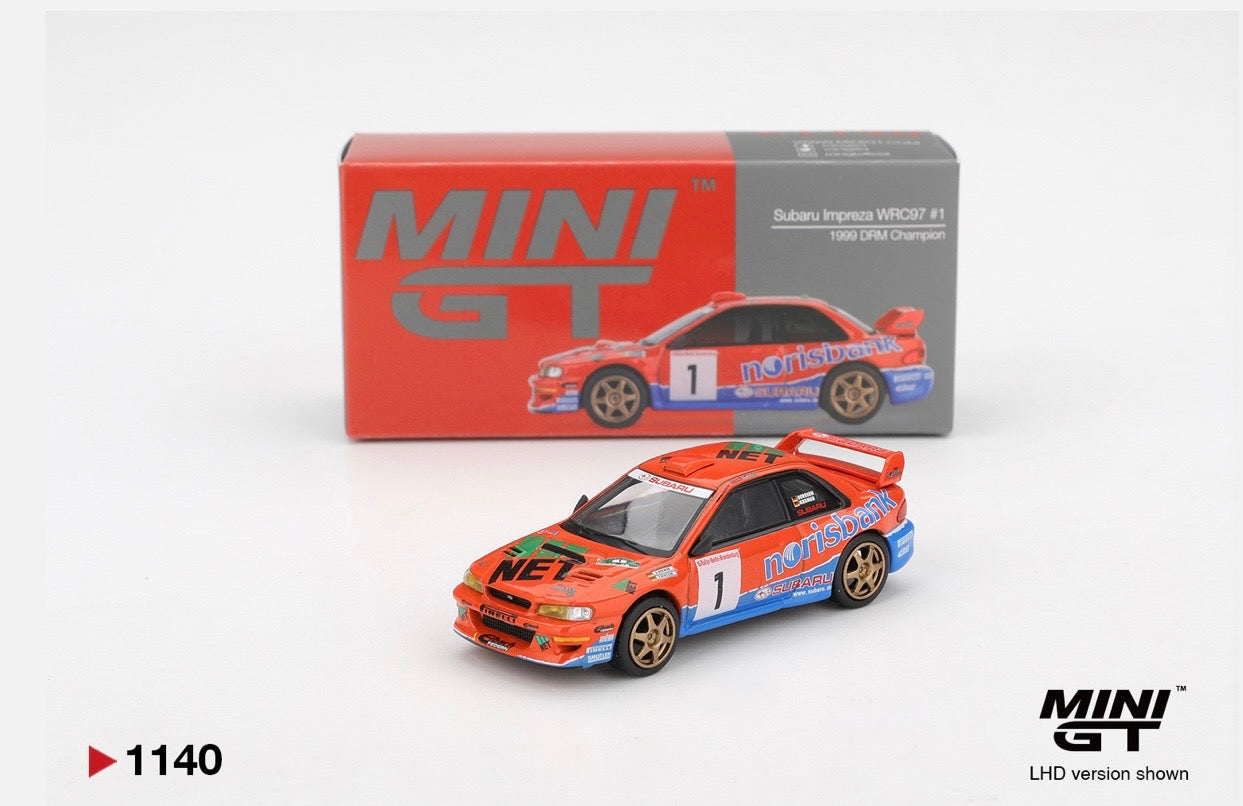 1:64 Subaru Impreza WRC97 #1 1999 DRM Champion Mini GT 1140
