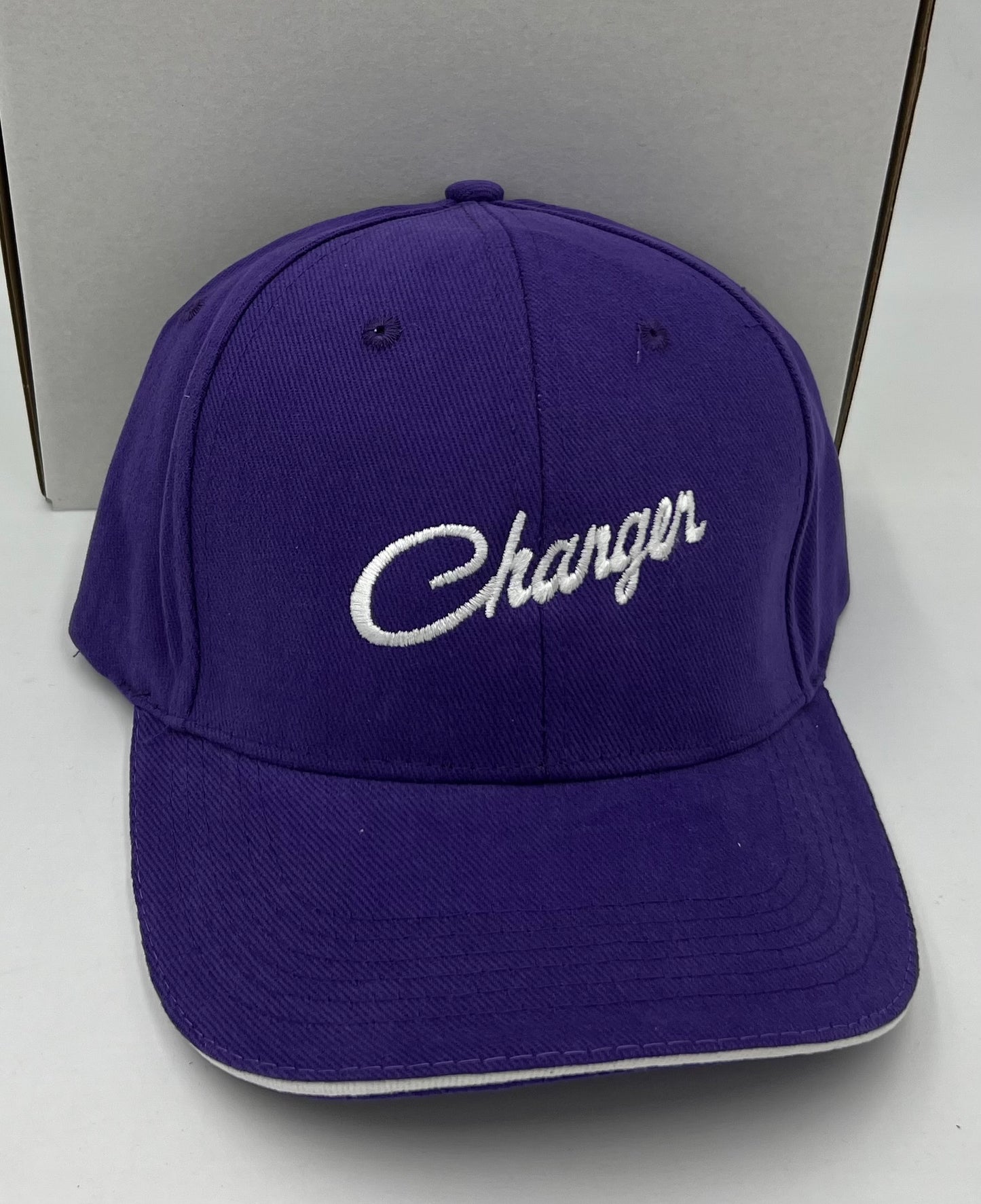 Charger Script Purple Embroidered Hat