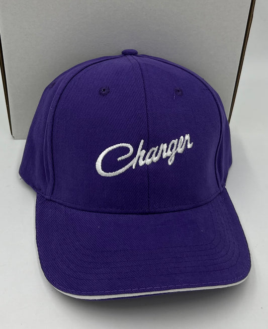 Charger Script Purple Embroidered Hat