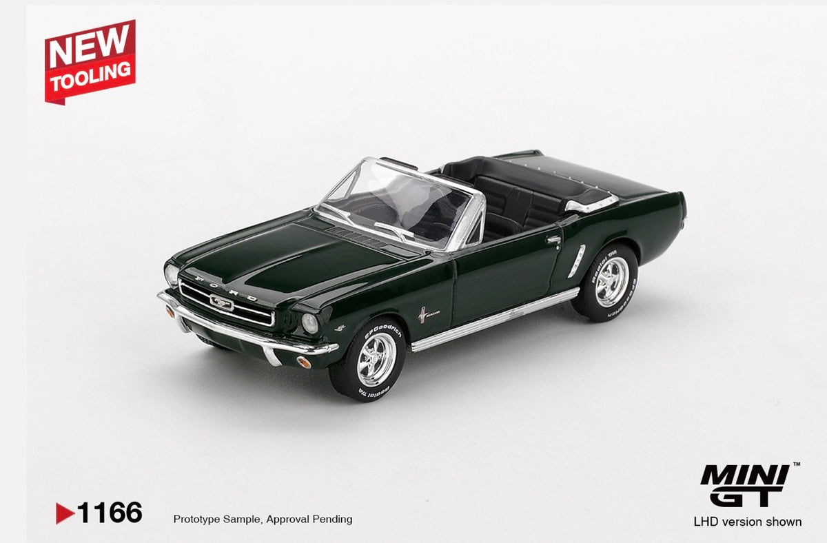 1:64 Ford Mustang Convertible 1964 Highland Green Mini GT 1166