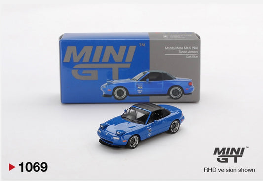 1:64 Mazda Miata MX-5 (NA) Tuned Version Dark Blue Mini GT 1069