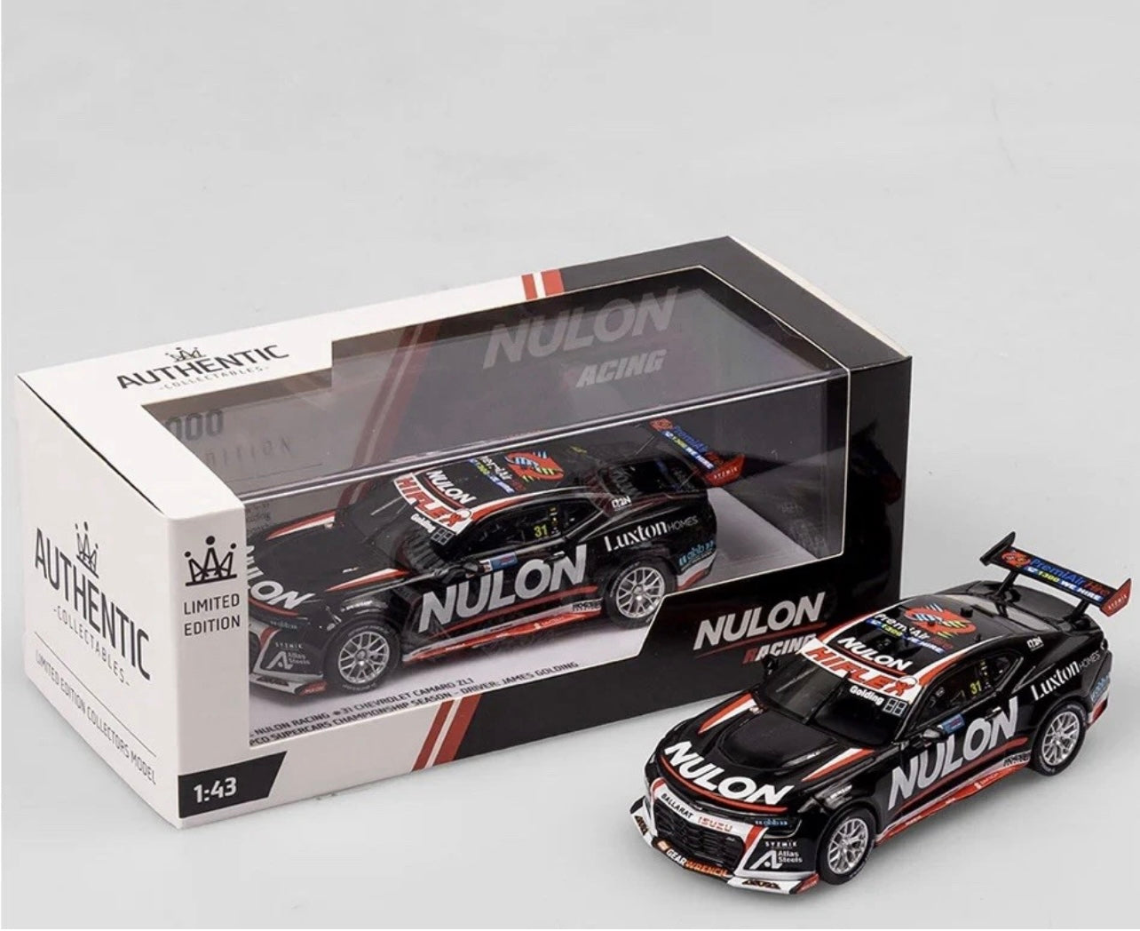 1:43 Nulon Racing Chevrolet Camaro ZL1 #31 James Golding 2023 Repco Supercars Championship Season Authentic Collectables