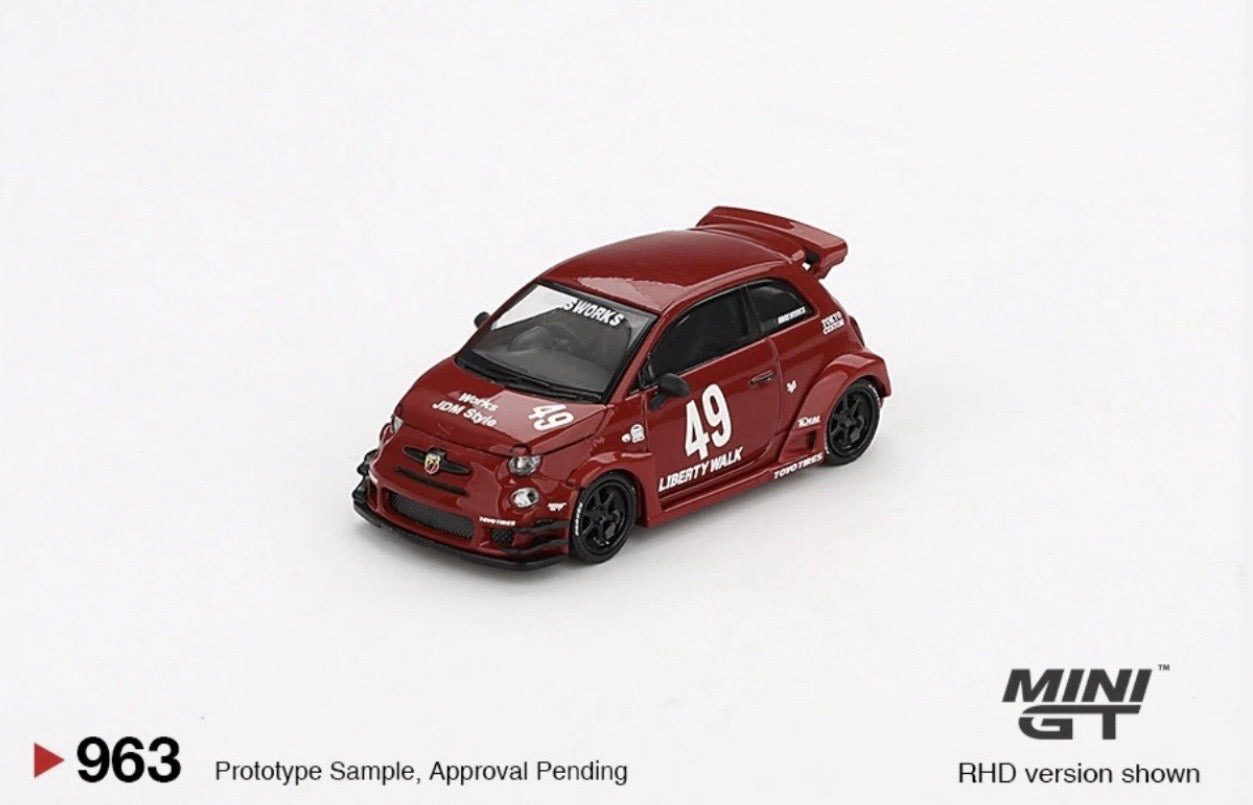 1:64 LB-Works x Abas Works Abarth 595 Red Mini GT 963