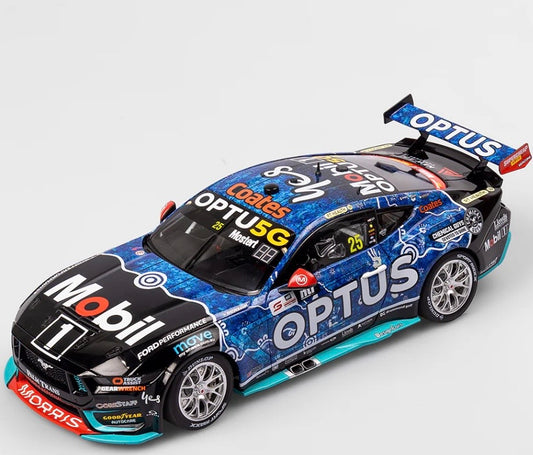 1:18 Chaz Mostert #25 2024 NTI Townsville 500 Indigenous Livery Mobil 1 Optus Racing Ford Mustang GT Authentic Collectables