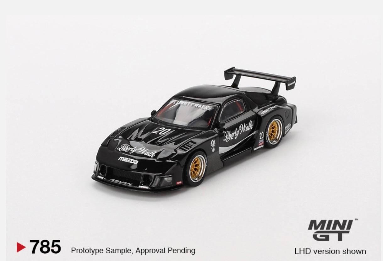 1:64 Mazda RX-7 LB Super Silhouette Liberty Walk Black Mini GT 785