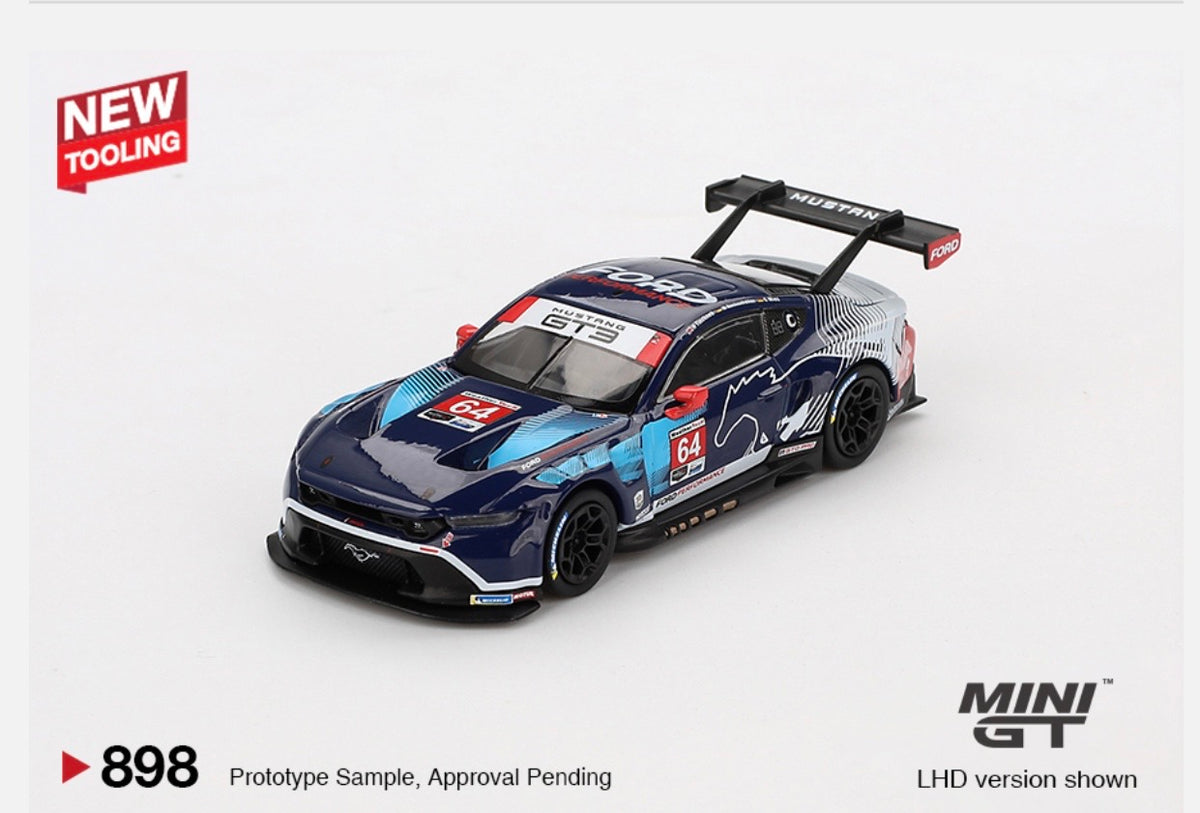 1:64 Ford Mustang GT3 #64 2024 ISMA Daytona 24Hrs Ford Multimatic Motorsports Mini GT 898
