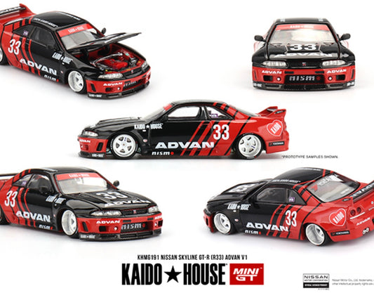 1:64 Nissan Skyline GT-R (R33) Kaido Works Advan #191 Kaido House Pre-Order