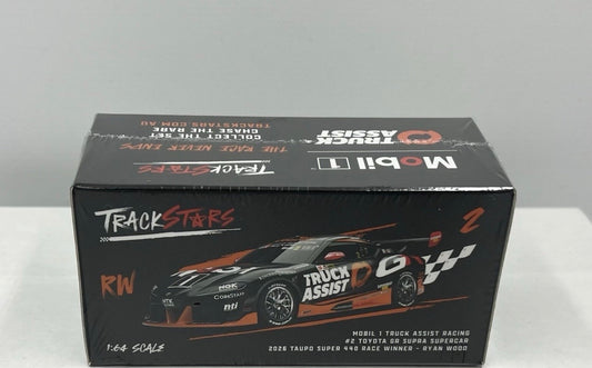 1:64 Ryan Wood #2 2026 Taupo Super 440 Race Winner Toyota GR Supra Supercars Mobil 1 Truck Assist Racing Trackstars