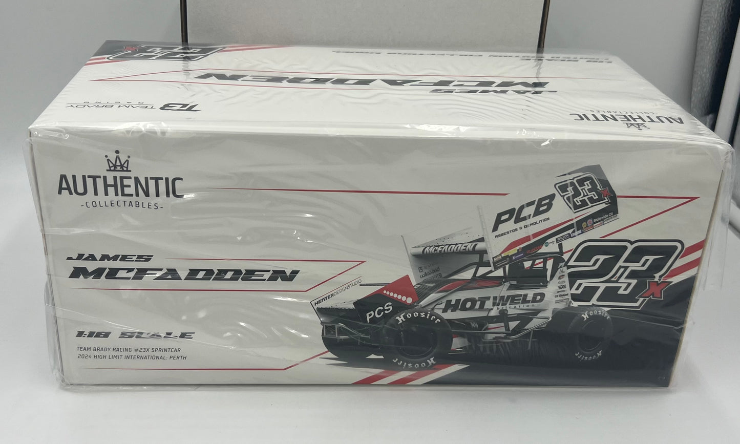 1:18 Team Brady Racing James McFadden #23X Sprintcar 2024 High Limit International Perth Authentic Collectables