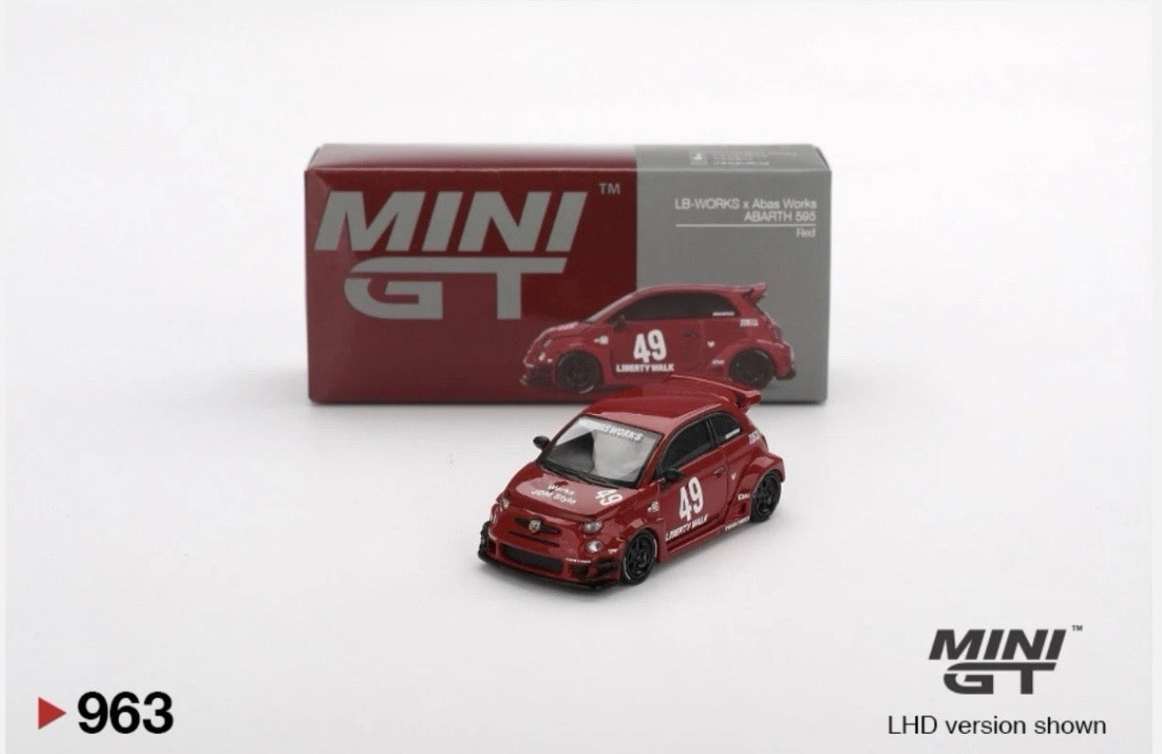 1:64 LB-Works x Abas Works Abarth 595 Red Mini GT 963