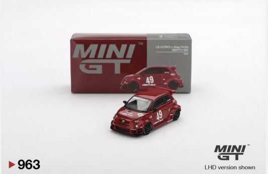 1:64 LB-Works x Abas Works Abarth 595 Red Mini GT 963