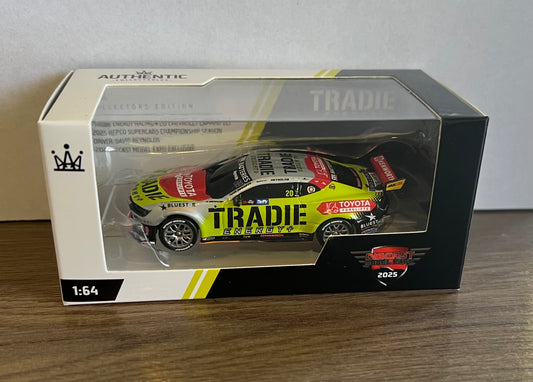 1:64 Tradie Energy Racing #20 David Reynolds 2025 Repco Supercars Championship Season Chevrolet Camaro ZL1 Exclusive Edition Authentic Collectables