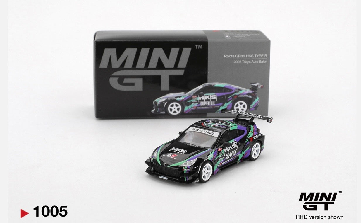 1:64 Toyota GR86 HKS Type R 2022 Tokyo Auto Salon Mini GT 1005