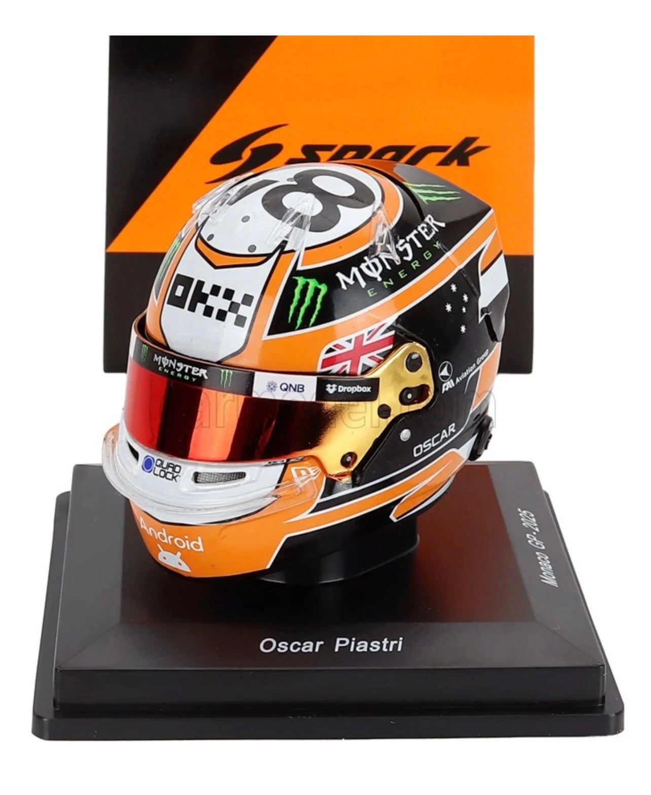 1:5 Oscar Piastri McLaren F1 2025 Monaco GP Helmet Spark