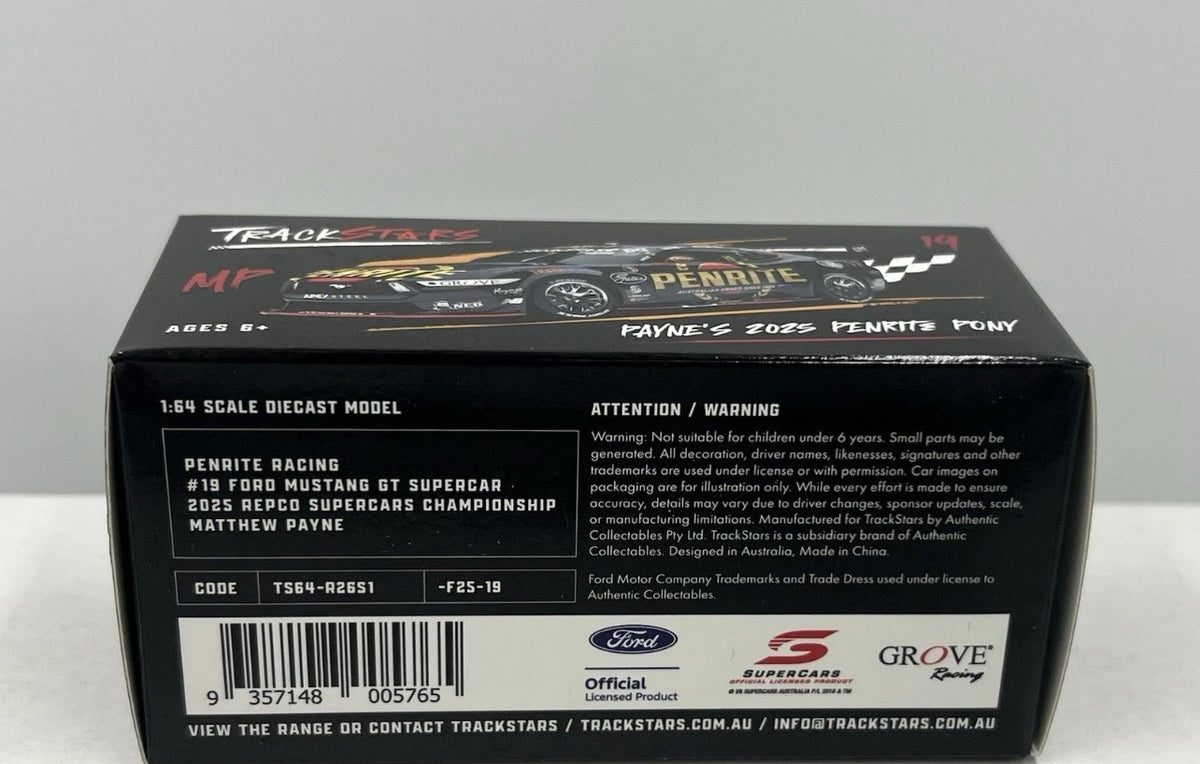 1:64 Matthew Payne #19 Penrite Racing 2025 Season Ford Mustang Trackstars