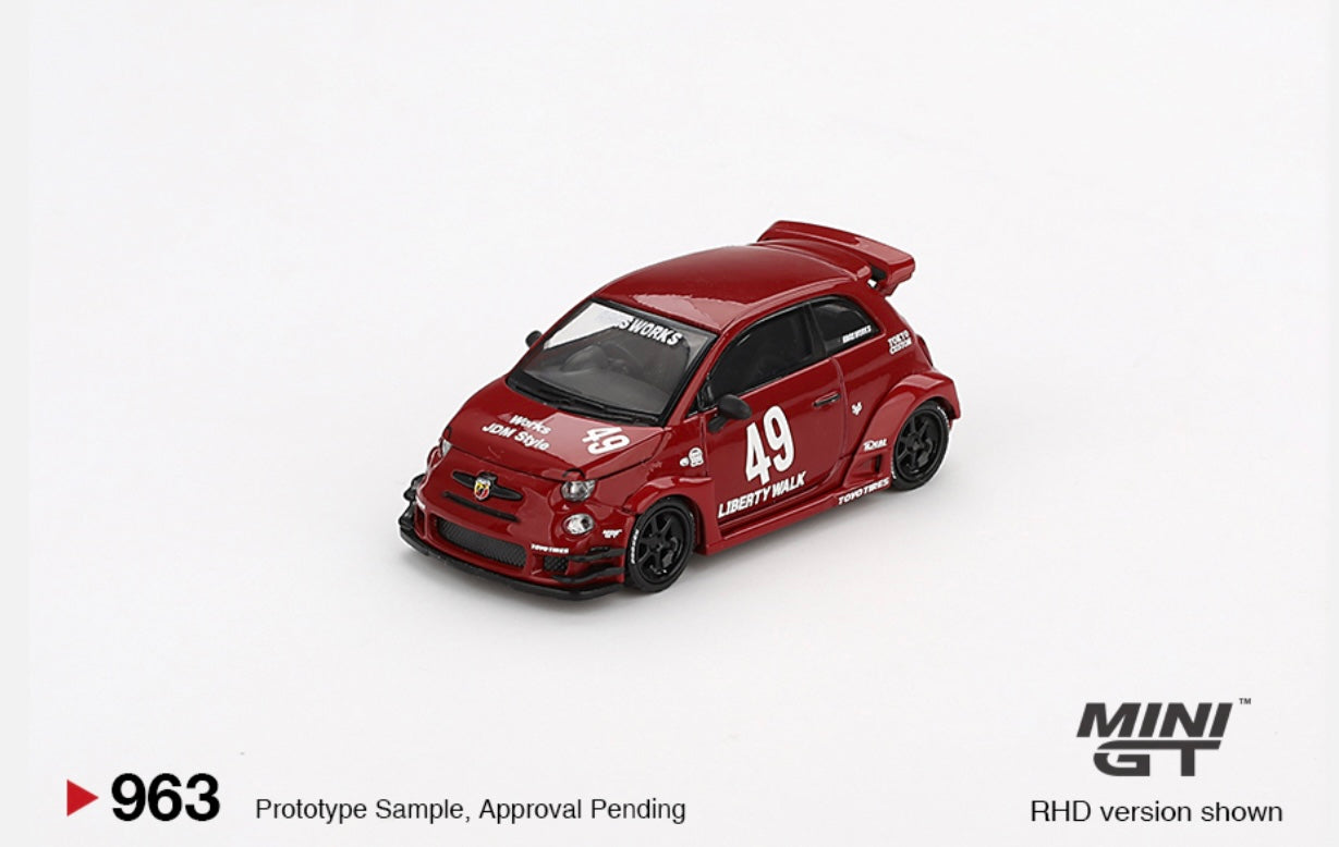 1:64 LB-Works x Abas Works Abarth 595 Red Mini GT 963