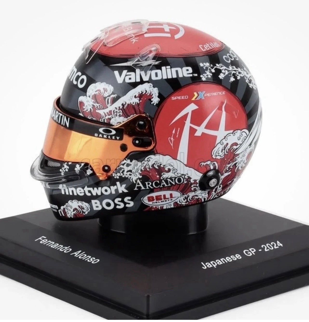 1:5 Fernando Alonso Helmet 2024 Japanese GP Aston Martin Aramco F1 Spark