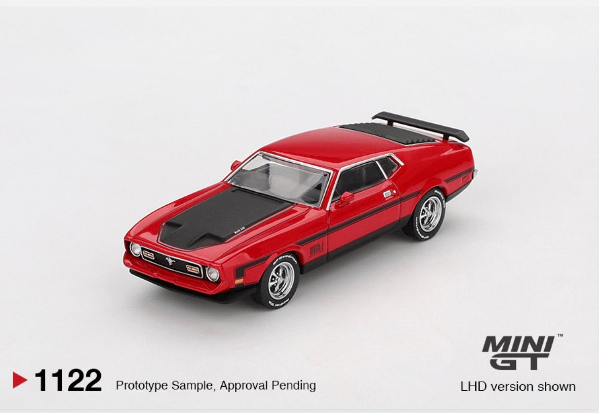 1:64 Ford Mustang Mach 1 1971 Race Red Mini GT 1122