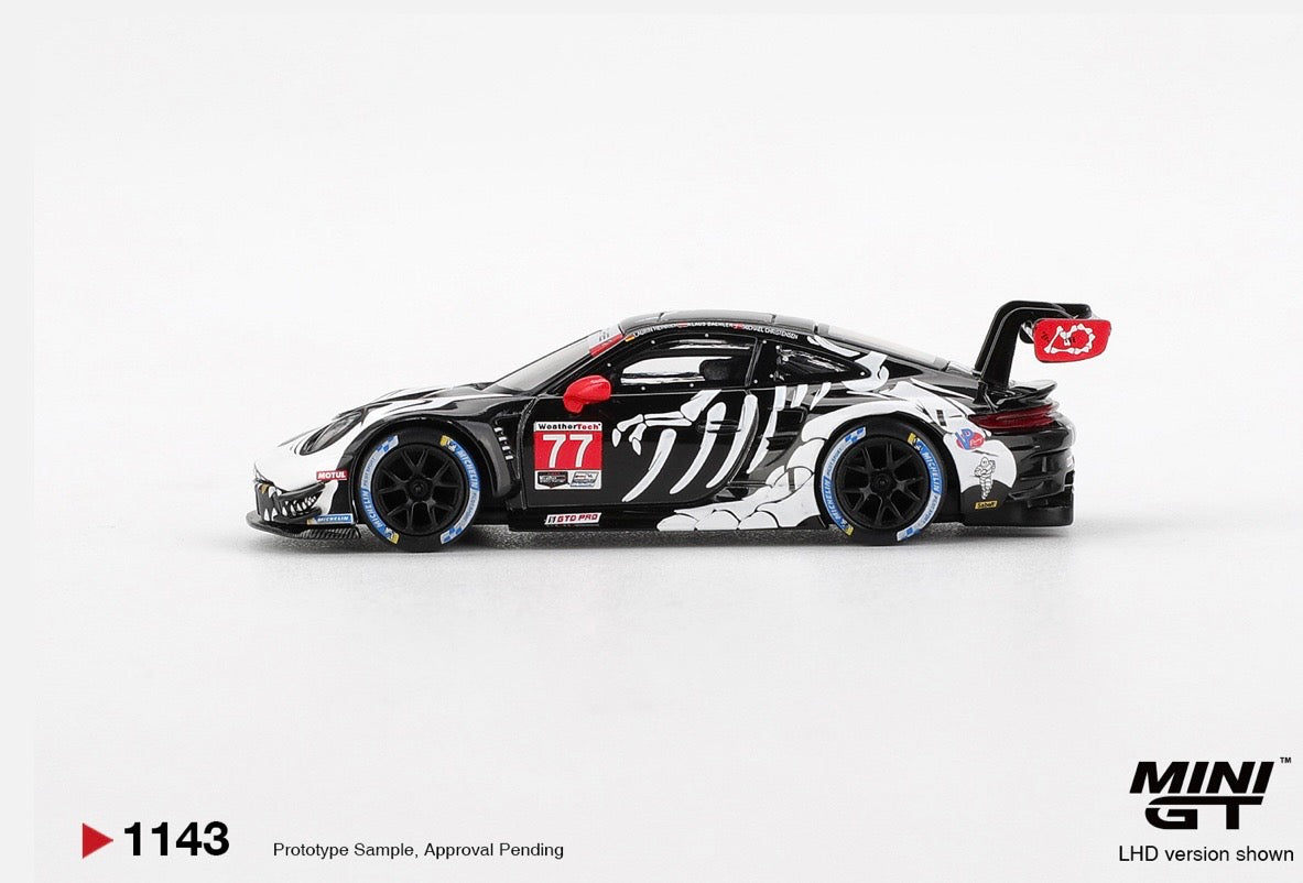 1:64 Porsche 911 GT3 R #77 2025 IMSA Petit Le Mans AO Racing Mini GT 1143