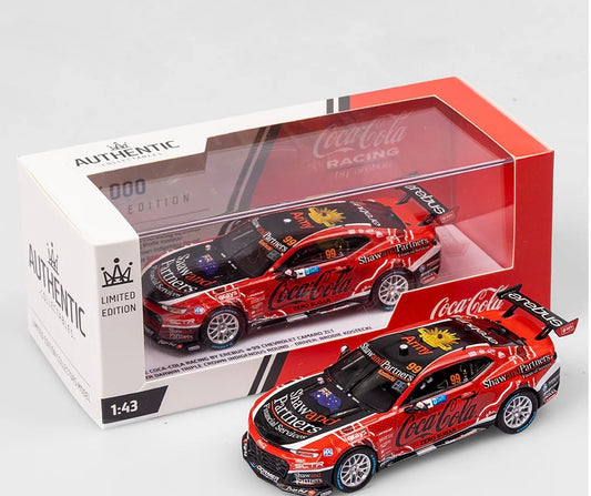 1:43 Coca-Cola Racing By Erebus Chevrolet Camaro ZL1 #99 Brodie Kostecki 2023 Darwin Indigenous Round Authentic Collectables