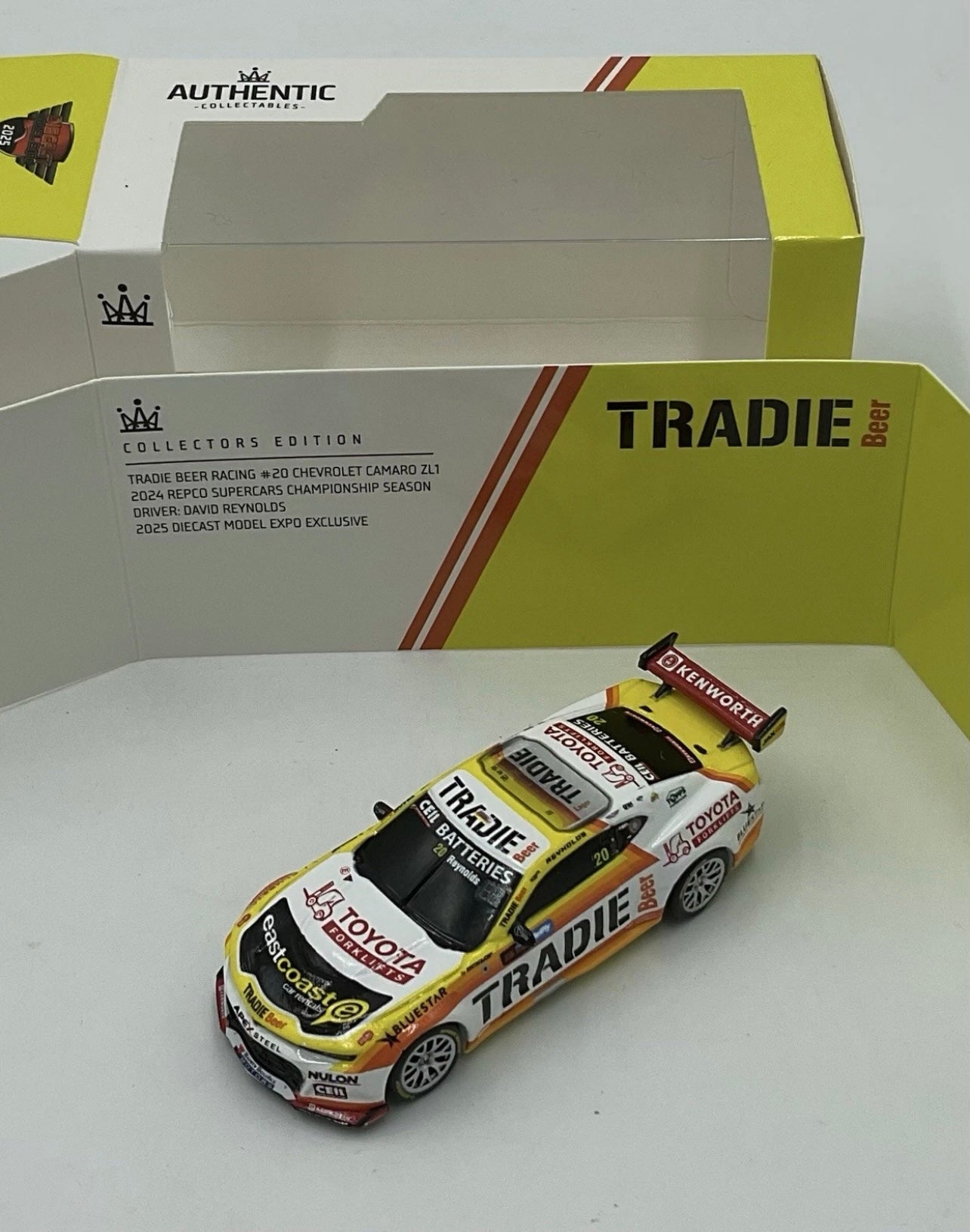 1:64 Chev Camaro ZL1 #20 Reynolds 2024 Tradie Beer Racing Diecast Model Expo Authentic Collectables