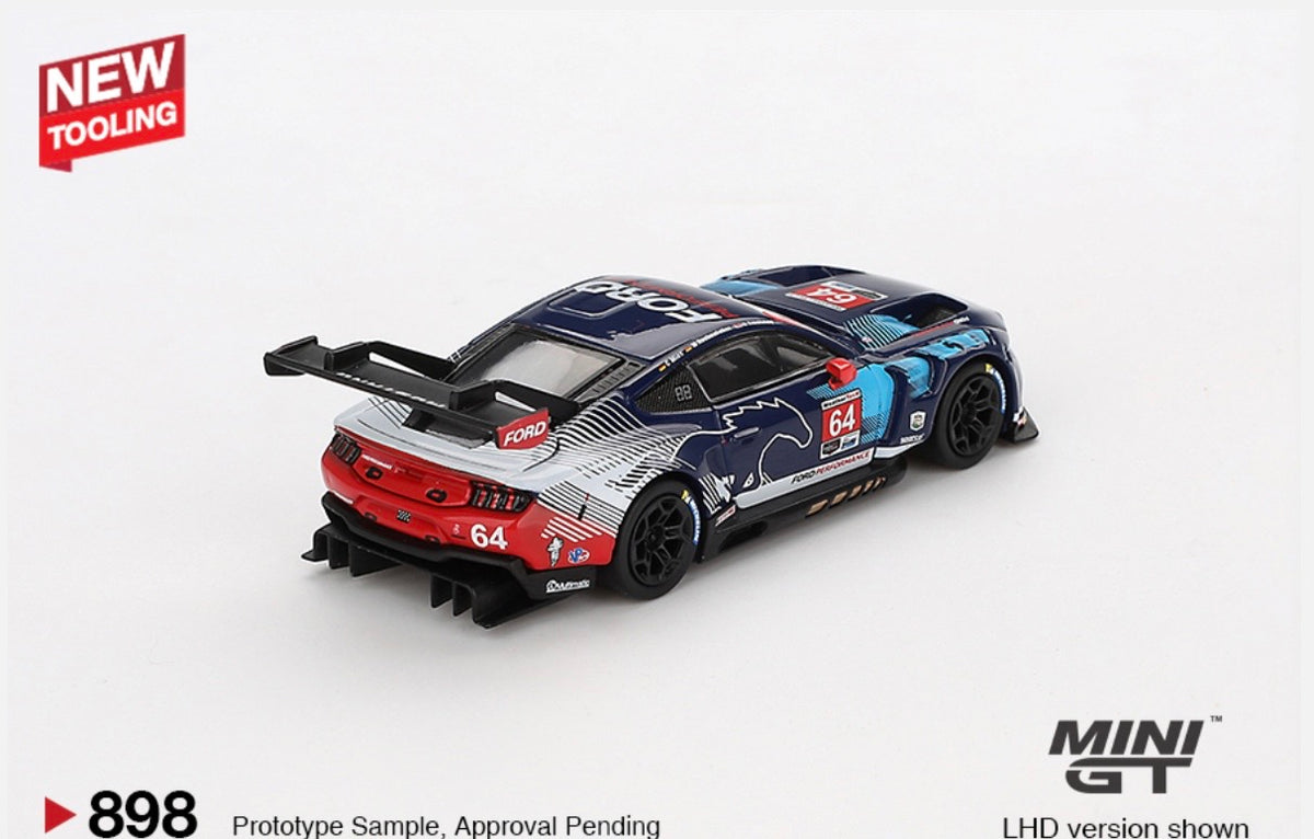 1:64 Ford Mustang GT3 #64 2024 ISMA Daytona 24Hrs Ford Multimatic Motorsports Mini GT 898